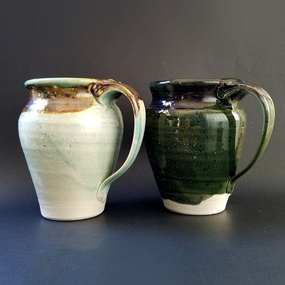 XL Hand Thrown Pottery Mugs Signed by Artist